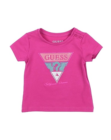 GUESS T-shirt Fuchsia 95% Cotton, 5% Elastane