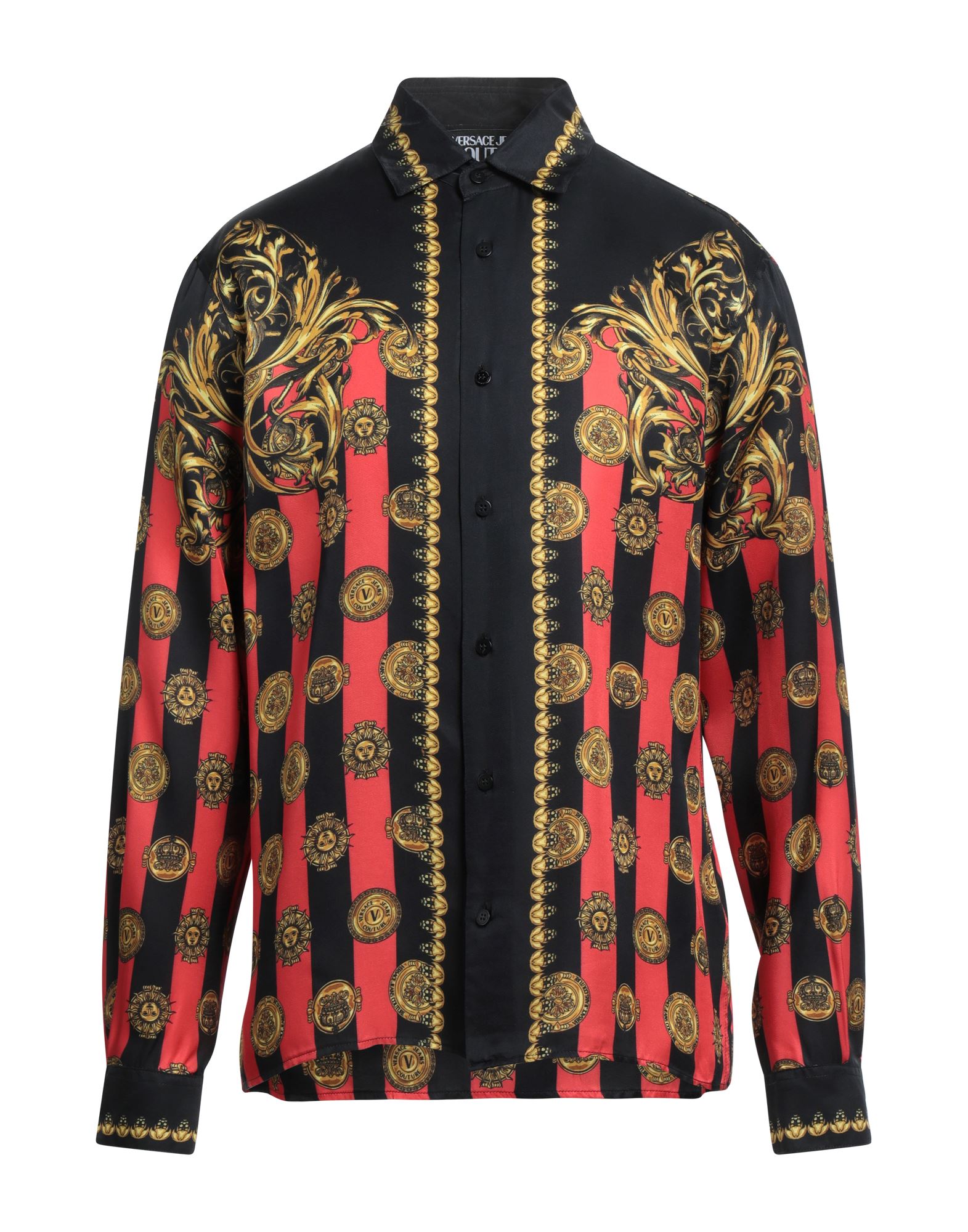 イッセイ様　超美品　VERSACE JEANS COUTURE love柄シャツ VERSACE JEANS COUTURE | 柄入りシャツ ブラック メンズ | YOOX