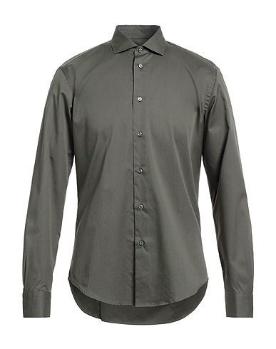 BRIAN DALES Solid colour shirt Military green 100% Cotton