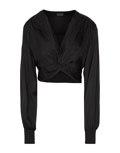 8 by YOOX Top VISCOSE CROP TOP
 Black 100% Viscose