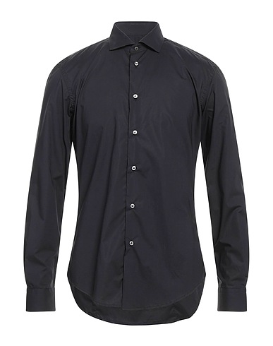 BRIAN DALES Solid color shirt Black 82% Cotton, 18% Polyamide