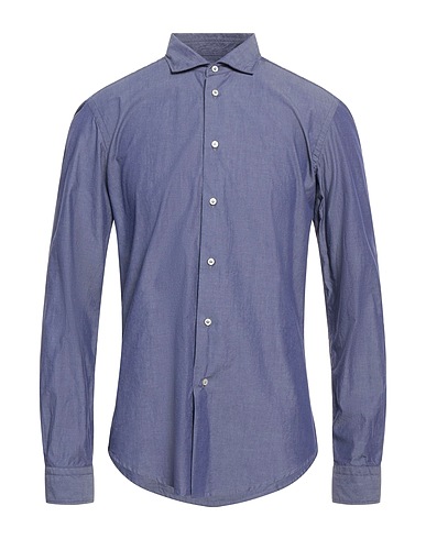 BRIAN DALES Solid color shirt Navy 100% Cotton
