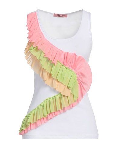 ROSÉ A POIS Top White 93% Cotton, 4% Elastane, 3% Polyester