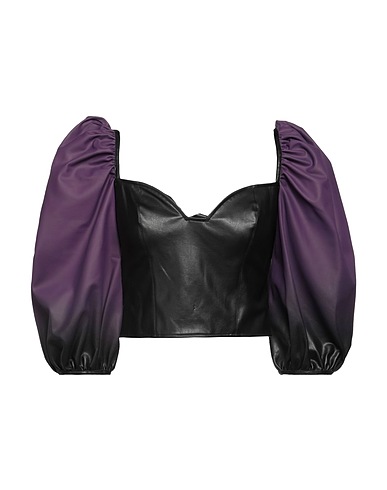 ANTONELLA RIZZA Top Dark purple 100% Polyurethane, Elastane, Viscose