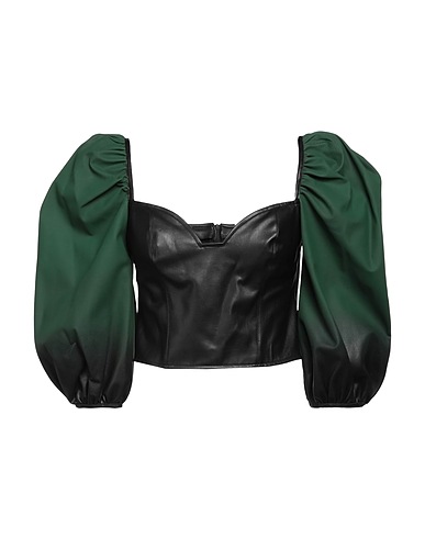 ANTONELLA RIZZA Top Dark green 100% Polyurethane, Elastane, Viscose