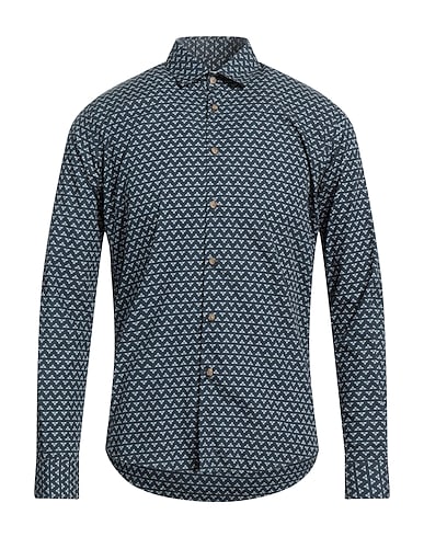 ALESSANDRO LAMURA Patterned shirt Midnight blue 100% Cotton