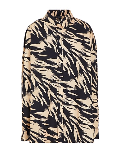 8 by YOOX Patterned shirts & blouses PRINTED COTTON SHIRT
 Black 100% Cotton
