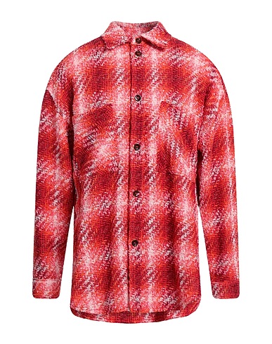 FAITH CONNEXION Patterned shirt Red 39% Polyester, 32% Cotton, 14% Polyamide, 10% Synthetic fibers, 5% Linen