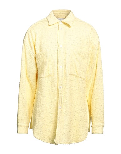 FAITH CONNEXION Patterned shirt Yellow 71% Cotton, 22% Viscose, 3% Polyamide, 3% Linen, 1% Metallic Polyester