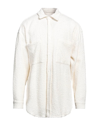 FAITH CONNEXION Patterned shirt White 71% Cotton, 22% Viscose, 3% Polyamide, 3% Linen, 1% Metallic Polyester