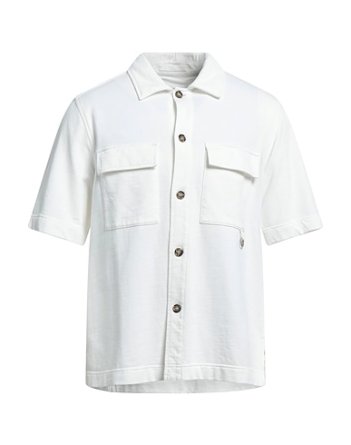 PAOLO PECORA Solid color shirt White 100% Cotton