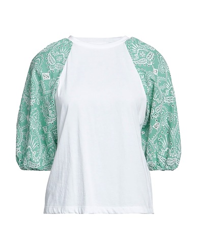 MAJE T-shirt White 100% Cotton, Elastane, Polyester