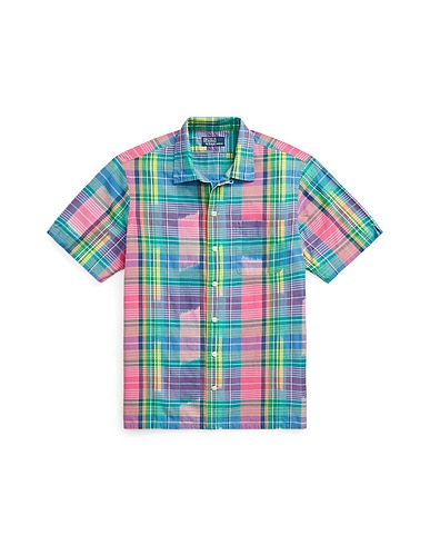 POLO RALPH LAUREN Checked shirt CLASSIC FIT COTTON MADRAS CAMP SHIRT
 Green 100% Cotton
