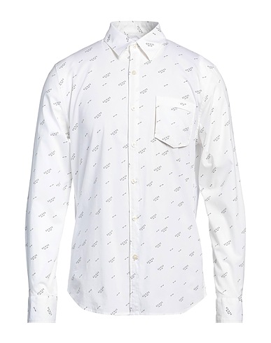 GUESS Camicia fantasia Bianco 97% Cotone, 3% Elastan