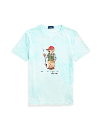 POLO RALPH LAUREN T-shirt CUSTOM SLIM POLO BEAR TIE-DYE T-SHIRT
 Sky blue 100% Cotton