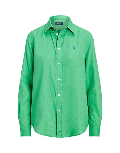 POLO RALPH LAUREN リネンシャツ グリーン リネン 100%