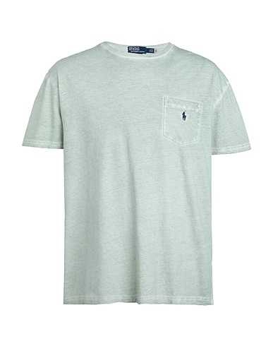 POLO RALPH LAUREN Basic T-shirt CLASSIC FIT COTTON-LINEN POCKET T-SHIRT
 Sage green 80% Cotton, 20% Linen
