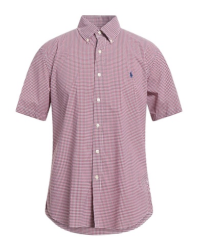POLO RALPH LAUREN Checked shirt Burgundy 92% Nylon, 8% Elastane