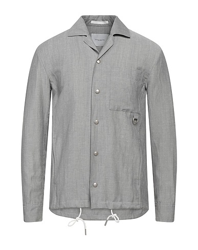 PAOLO PECORA Linen shirt Grey 54% Linen, 24% Polyester, 22% Wool