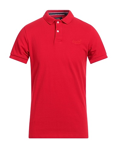 SUPERDRY Polo shirt Red 100% Organic cotton
