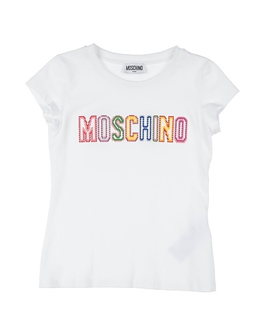MOSCHINO TEEN T-shirt Blanc 95% Coton, 5% Élasthanne, Polyester