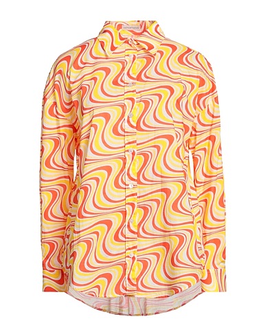 CAMICETTASNOB Patterned shirts & blouses Yellow 100% Cotton