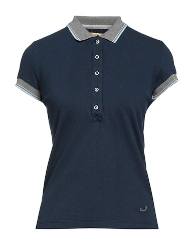 JACOB COHЁN Polo shirt Navy blue 94% Cotton, 6% Elastane