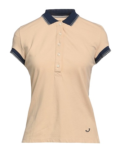 JACOB COHЁN Polo shirt Beige 94% Cotton, 6% Elastane