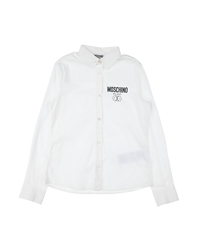 MOSCHINO TEEN Patterned shirt White 97% Cotton, 3% Elastane