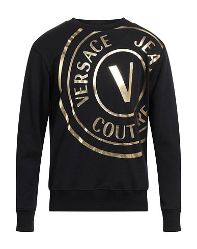 VERSACE JEANS COUTURE Felpa Nero 100% Cotone, Elastan