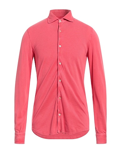 FEDELI Solid colour shirt Coral 100% Cotton