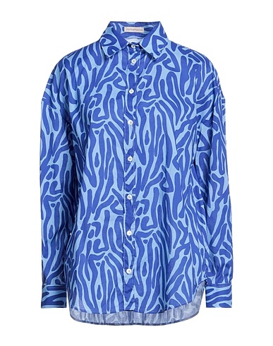 CAMICETTASNOB Patterned shirts & blouses Blue 100% Cotton