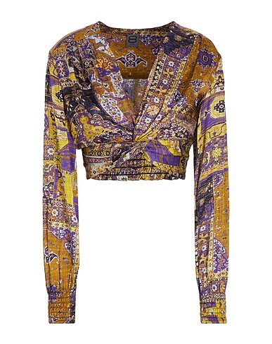 8 by YOOX Top PRINTED VISCOSE CROP TOP
 Morado 100% Viscosa