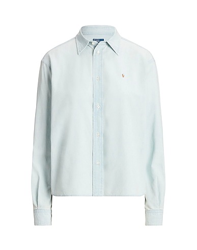 POLO RALPH LAUREN Solid color shirts & blouses RELAXED FIT CHAMBRAY SHIRT
 Sky blue 100% Cotton