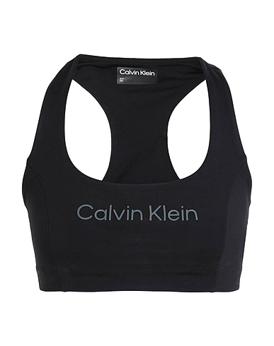 CALVIN KLEIN Crop top Black 82% Polyester, 18% Elastane