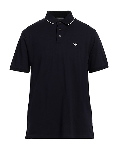 EMPORIO ARMANI Polo shirt Navy blue 100% Cotton