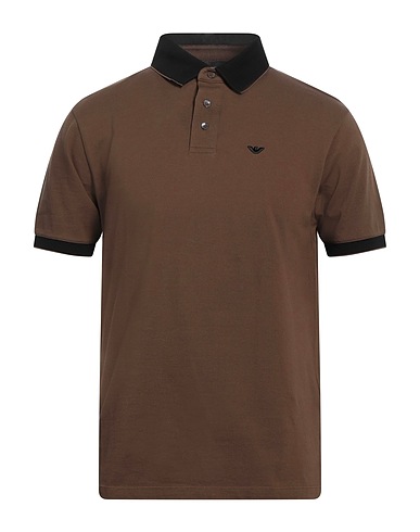 EMPORIO ARMANI Polo shirt Brown 100% Cotton