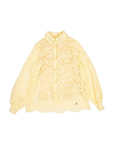 ERMANNO SCERVINO JUNIOR Patterned shirts & blouses Pastel yellow 100% Polyester
