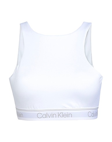 CALVIN KLEIN Crop top White 89% Polyester, 11% Elastane