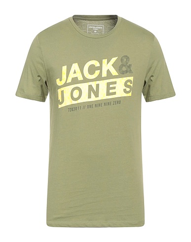 JACK & JONES T-shirt Military green 100% Cotton
