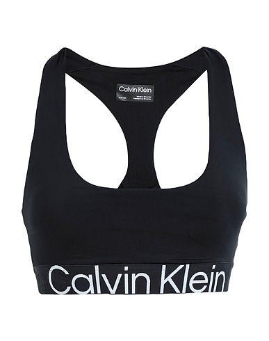 CALVIN KLEIN Crop top Black 73% Polyester, 27% Elastane
