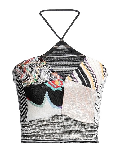 MISSONI Top Black 55% Viscose, 36% Cotton, 5% Wool, 2% Linen, 2% Synthetic fibers