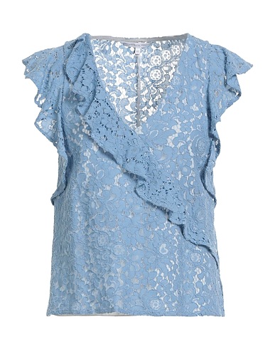 PATRIZIA PEPE Top Light blue 72% Cotton, 28% Polyamide