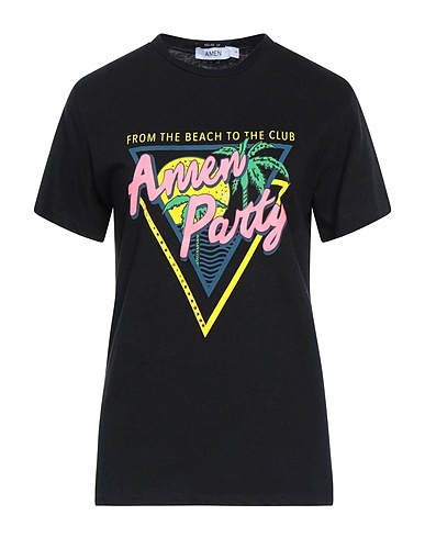 AMEN T-shirt Black 86% Cotton, 14% Linen