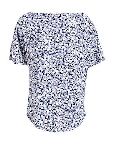 LAUREN RALPH LAUREN T-Shirt FLORAL PLEATED STRETCH JERSEY TEE
 Weiß 95% Polyester, 5% Elastan