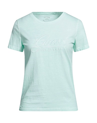 GUESS T-shirt Light green 100% Cotton