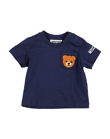 MOSCHINO BABY T-shirt Navy blue 100% Cotton, Elastane, Polyester