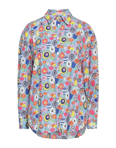 CAMICETTASNOB Hemden und Blusen mit Blumen Taubenblau 100% Baumwolle