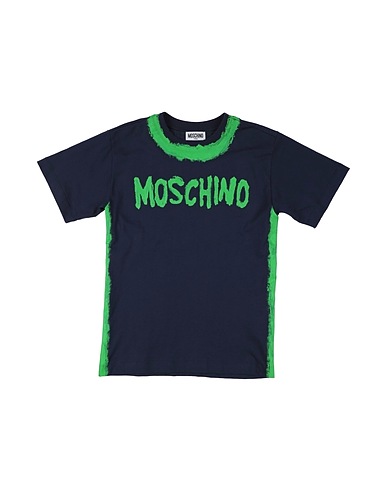 MOSCHINO TEEN T-shirt Midnight blue 100% Cotton, Elastane