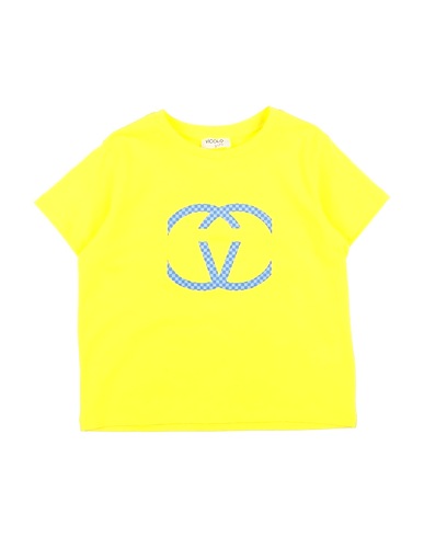 VICOLO T-shirt Yellow 93% Cotton, 7% Elastane